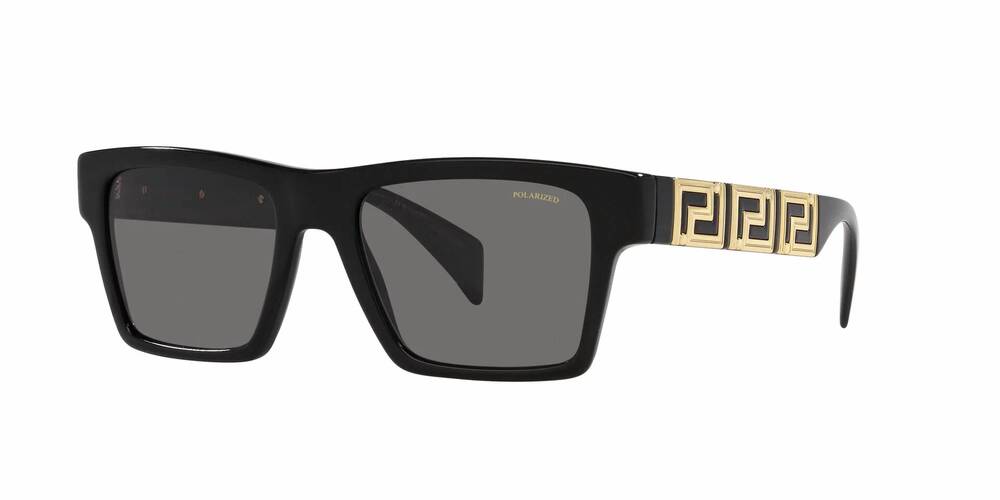 NEW VERSACE men's ve4445 square sunglasses in black - dark grey - polarized